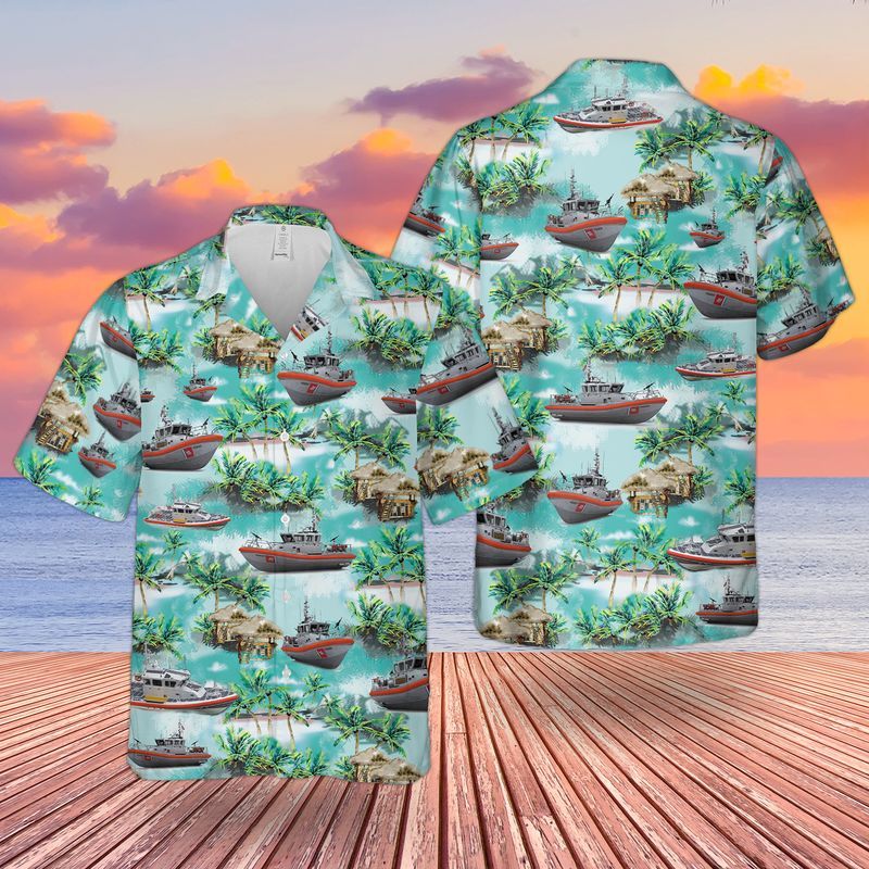 US Coast Guard Response Boat Hawaiian Shirt Beach Shorts US Coast Guard Response Boat Hawaiian Shirt Beach Shorts
