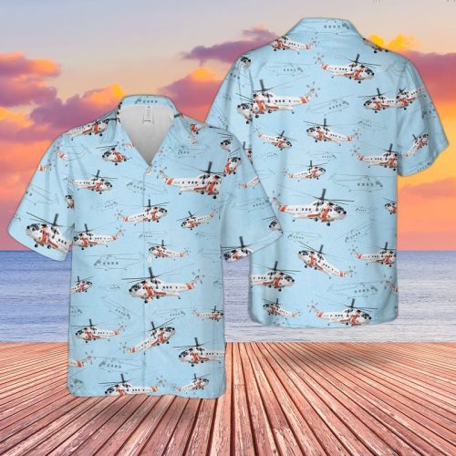 Coast Guard Sikorsky S 61 R Hawaiian Shirt Beach Shorts