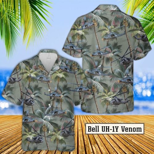 Bell UH 1 Y Venom Hawaiian Shirt Beach Shorts