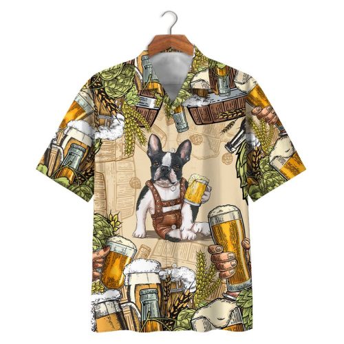Boston Terrier Beer Hawaiian Shirt Shorts