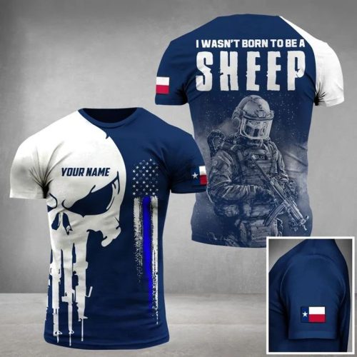 Personalized Texas Police I Wasnt Born To Be A Sheep Shirt