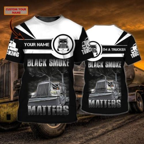Personalized Trucker Black Smoke Masters 3 D Shirt