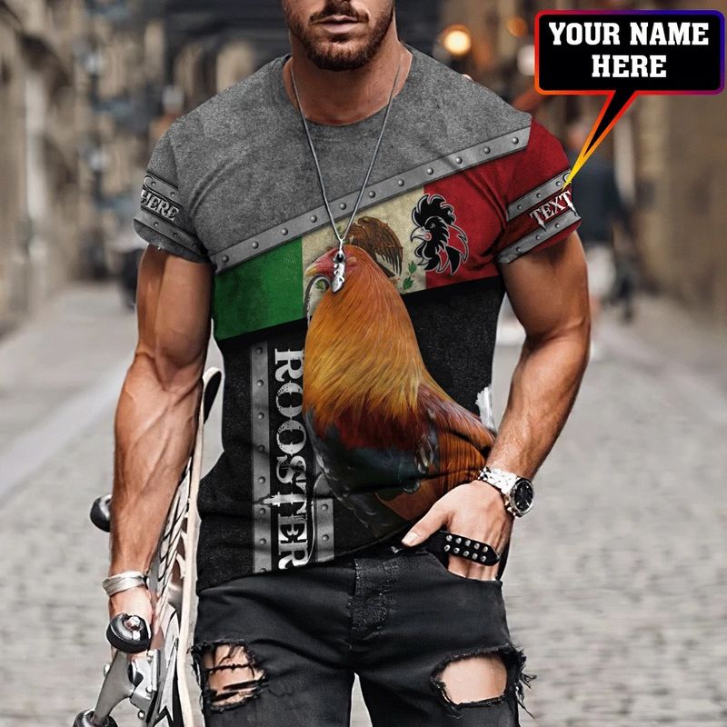 Personalized Rooster Mexico 3 D T Shirt
