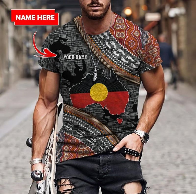 Custom Name Aboriginal Dots Zip Pattern 3 D Shirt