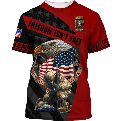 Army Veteran Us Flag Freedom Isnt Free T Shirt