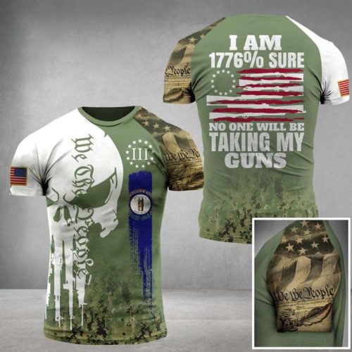 I Am 1776 Sure No One Will Be Taking My Guns Military Skull 3 D T Shirt