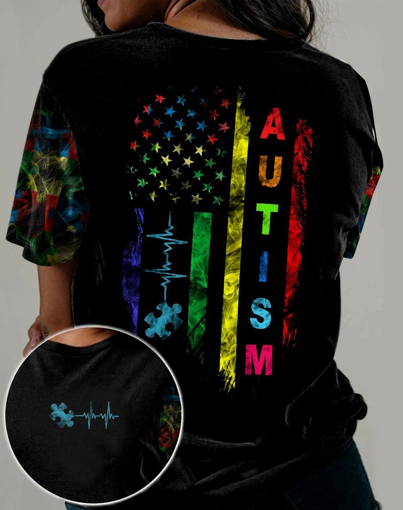 Autism Smoke Flag 3 D All Over Print T Shirt