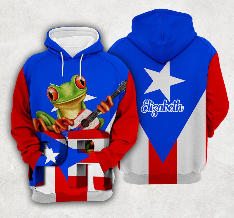 Personalized Puerto Rico Flag Hoodie