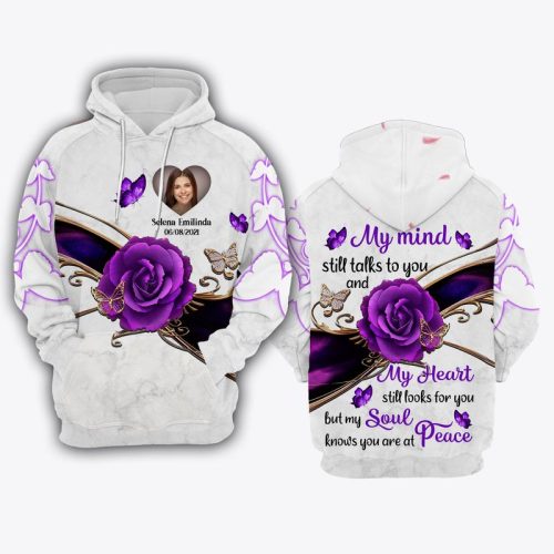Personalized My Heart Till Look For You But My Soul Knows You Are At Peace Memorial Hoodie