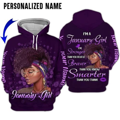 Personalized Im A January Girl Purple Hoodie