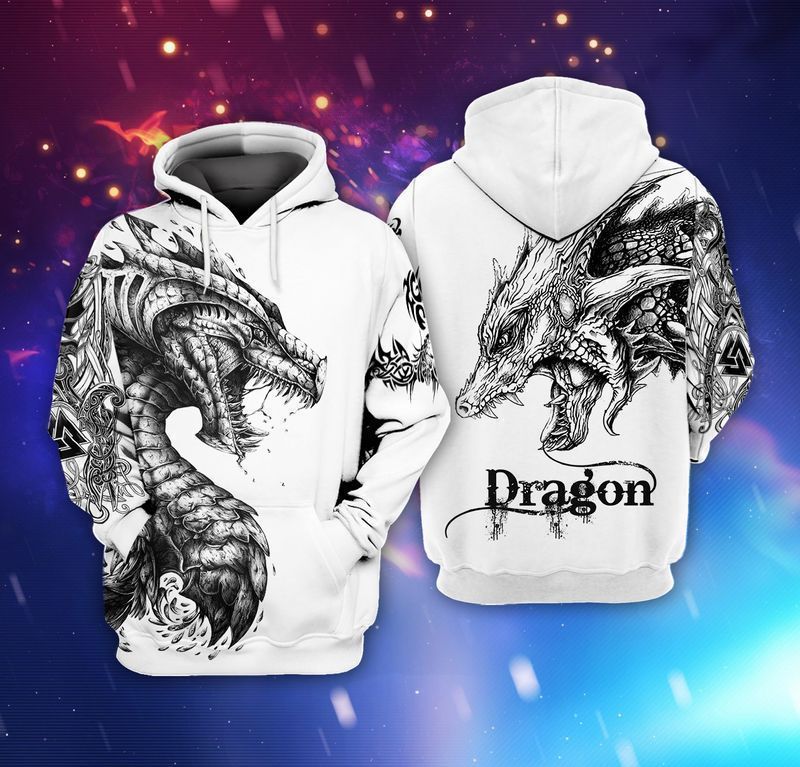 Dragon Black And White Hoodie