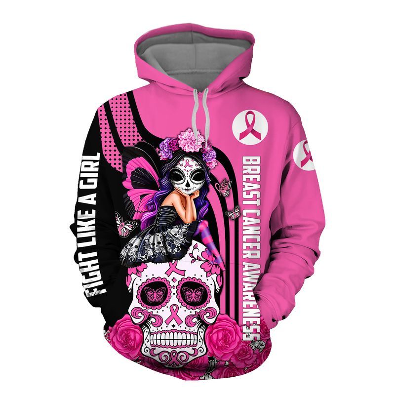 Fight Like A Girl Breast Cancer Awareness Hoodie