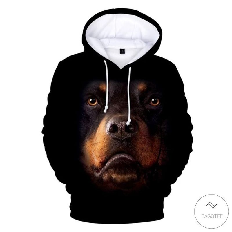 Black Rottweilers 3 D All Over Print Hoodie