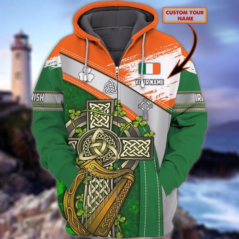 Personalized Irish Ireland Zip Hoodie