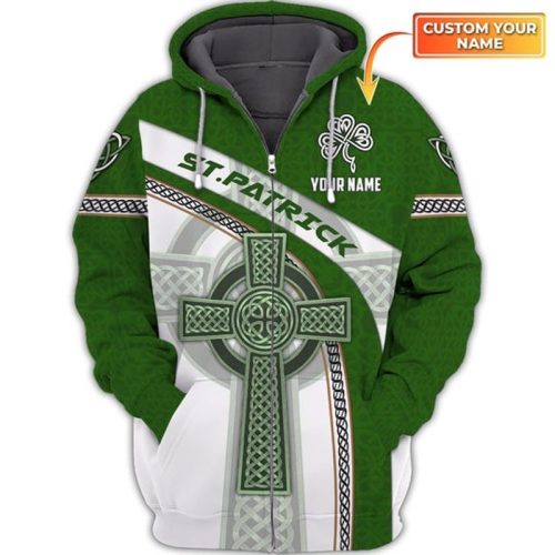 Personalized Irish Ireland St Patrick Zip Hoodie