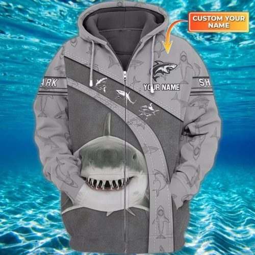 Personalized Shark Zip Hoodie
