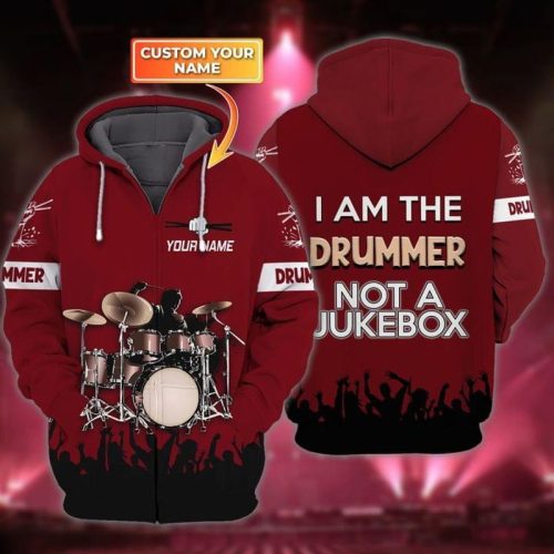 Personalized Im A Drummer Not Jukebox Zip Hoodie