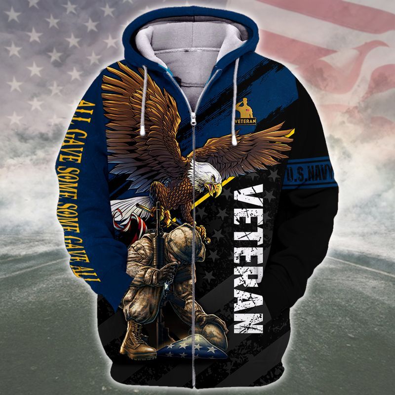 Us Navy Eagle Veteran All Gave Some Some Gave All Zip Hoodie