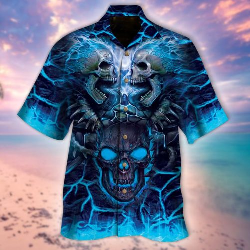 Blue Lava Skulls The Death Hawaiian Shirt