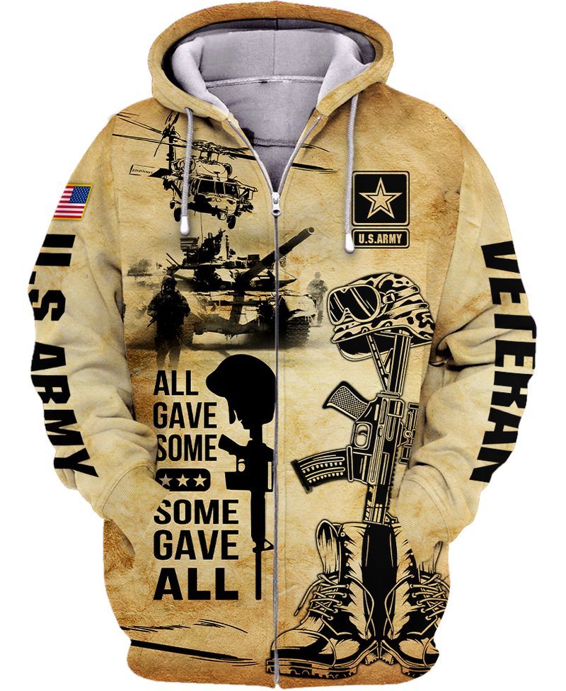 All Gave Some Some Gave All Us Army Zip Hoodie