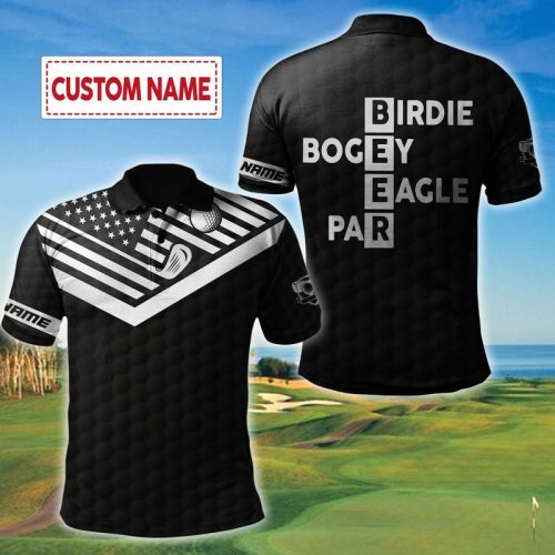 Personalized Birdie Bogey Eagle Par Golf Polo Shirt