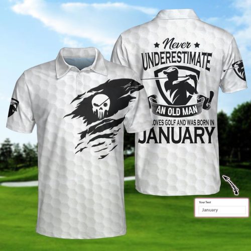 Personalized Never Underestimate An Old Man Who Loves Golf And Was Born In Polo Shirt