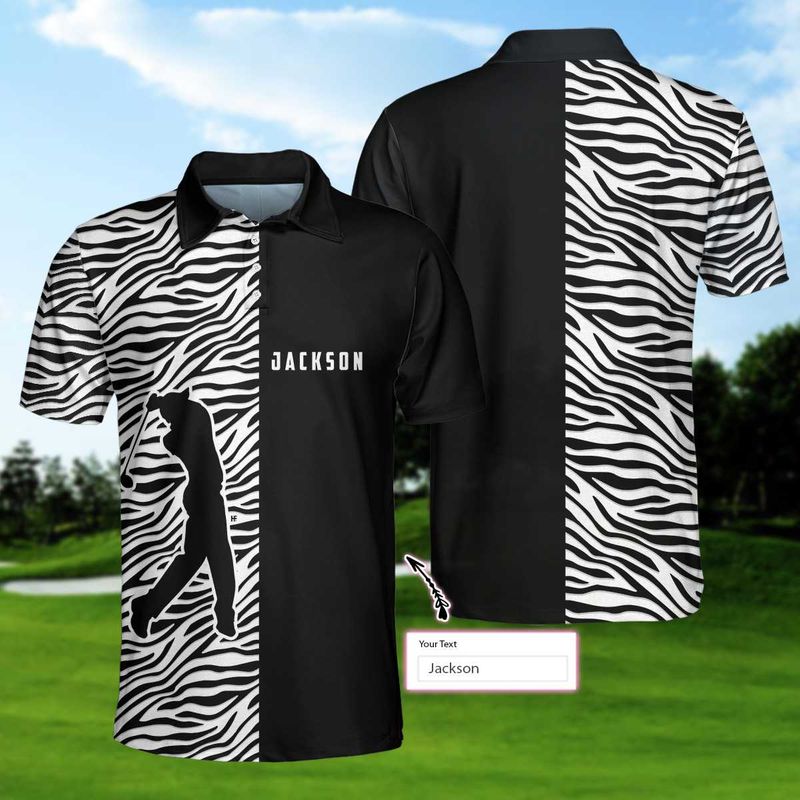 Personalized Zebra Pattern Polo Shirt