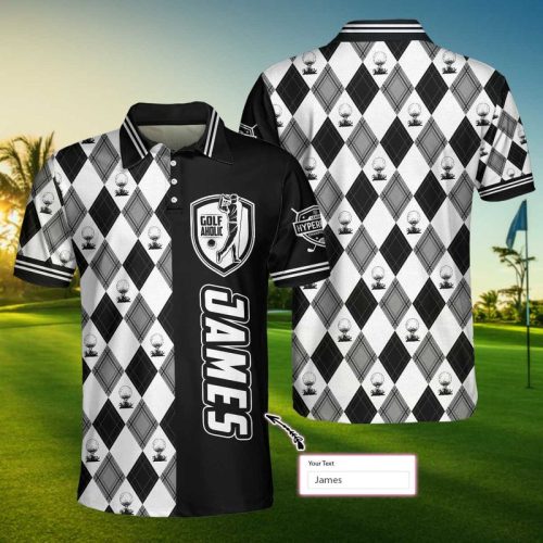 Personalized Golfaholic Short Sleeve Custom Polo Shirt