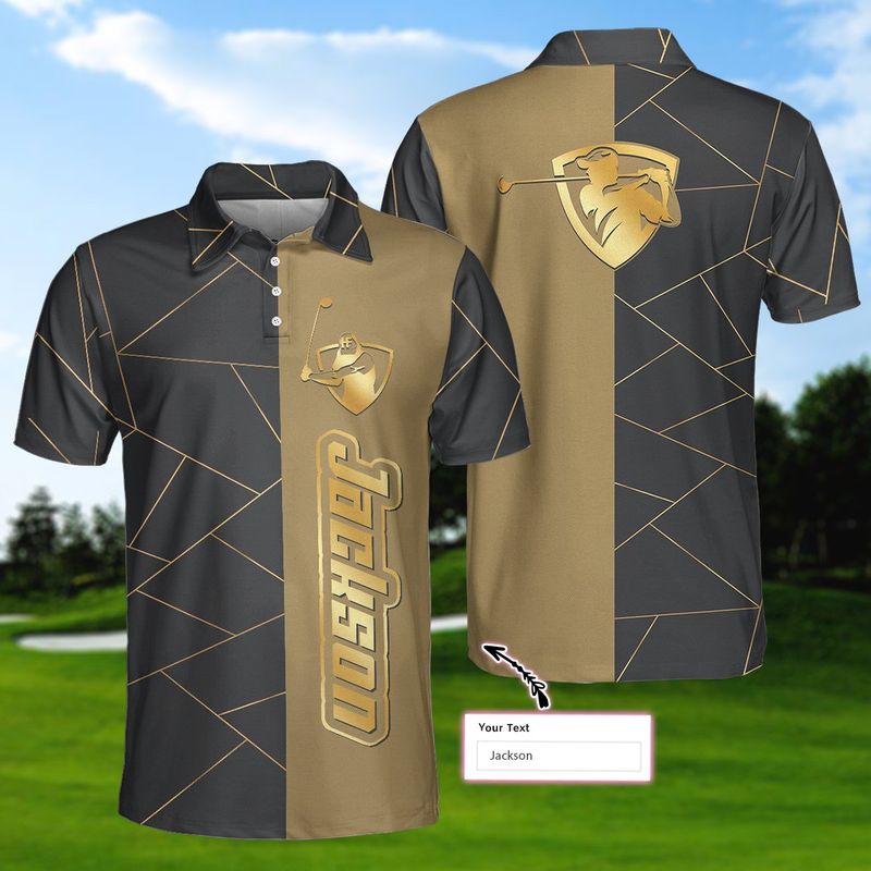 Personalized Golden Lines Golf Polo Shirt