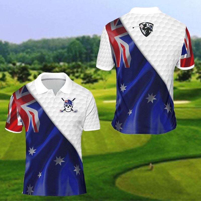 Australia Flag Golf 3 D Polo Shirt