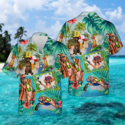 Vizsla Surfing Hawaiian Shirt