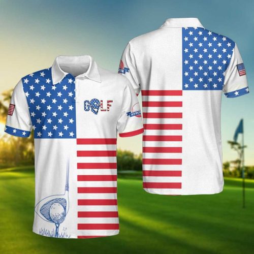 American Flag Golf Polo Shirt