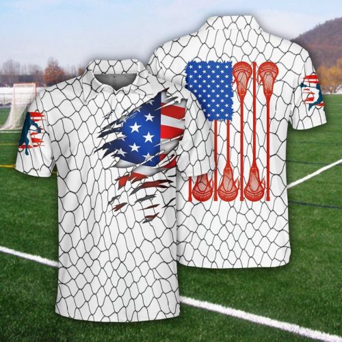Lacrosse US Flag Polo Shirt