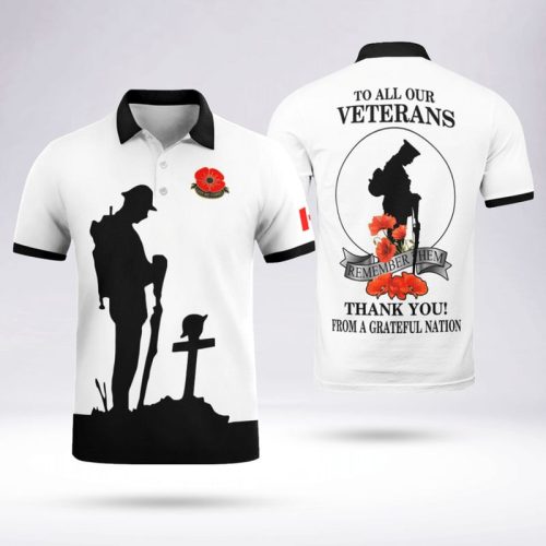 To All The Veterans Thank You From A Grateful Nation Polo Shirt