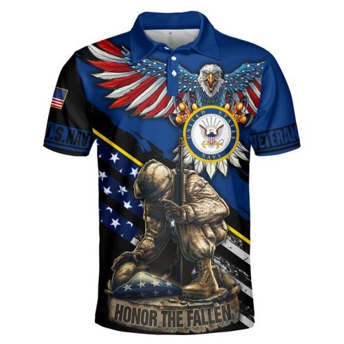 Navy Veteran Honor The Fallen Polo Shirt