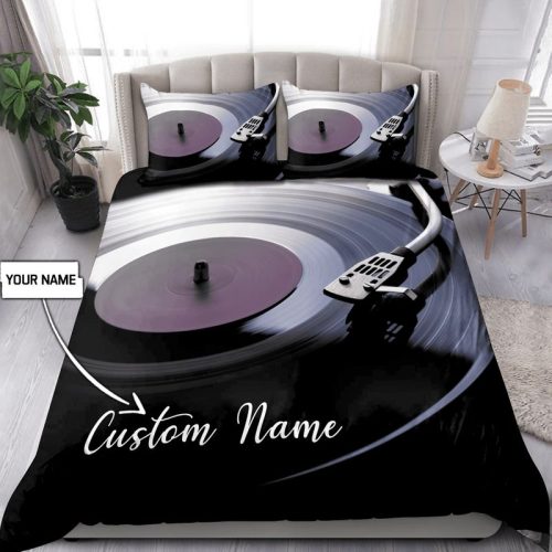 Personalized Vinyl Record Bedding Set