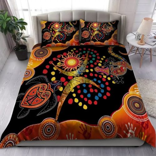 Aboriginal Australia Turtles Orange Bedding Set