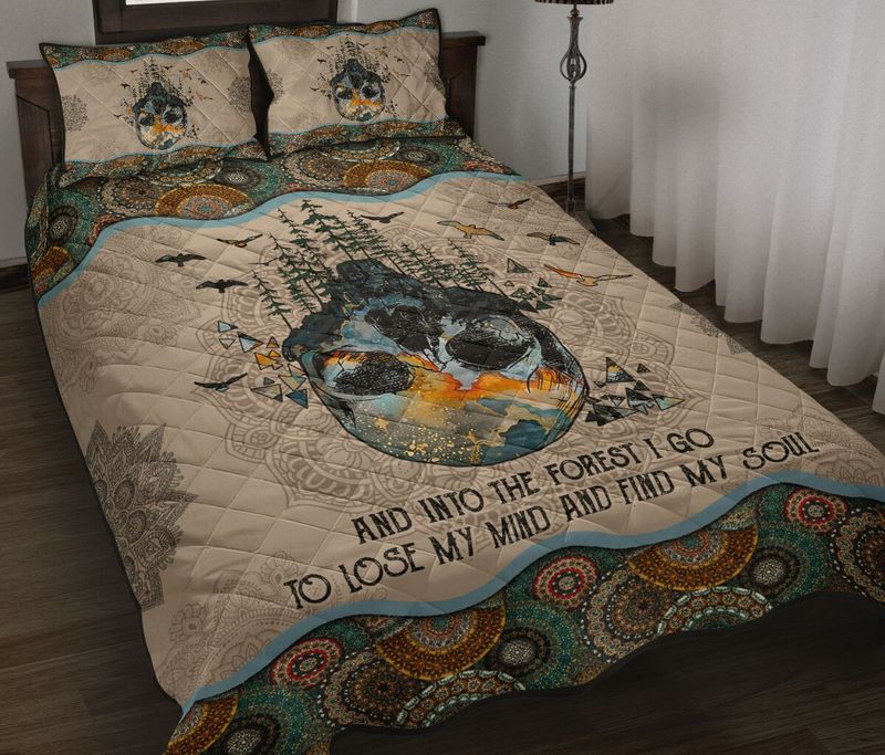 And Into The Forest I Go To Lose My Mind And Find My Soul Mandala Quilt Bedding Set