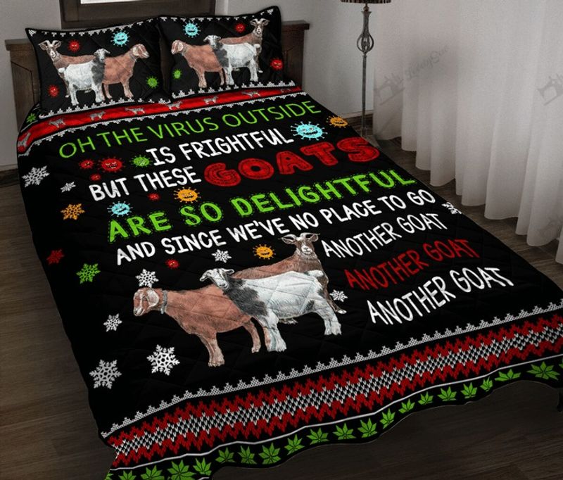 Goats Oh The Virus Outside Is Frightful But These Goats Are So Delightful Bedding Set Goats Oh The Virus Outside Is Frightful But These Goats Are So Delightful Bedding Set