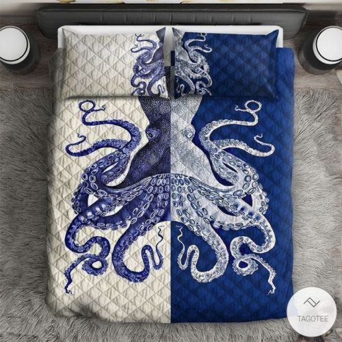 Blue And White Octopus Bedding Sets
