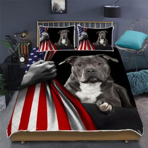 American Staffordshire Terrier Flag Bedding Sets