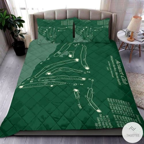 Acoaxet Club Map 3 D Quilt Bedding Set
