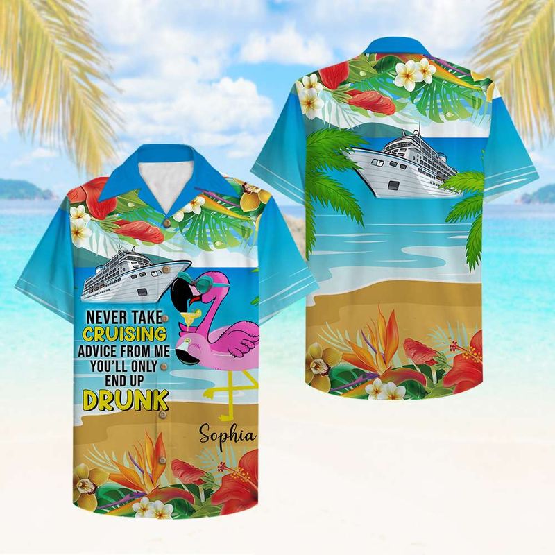 Personalized Cruise Flamingo Youll Only End Up Drunk Hawaiian Shirt