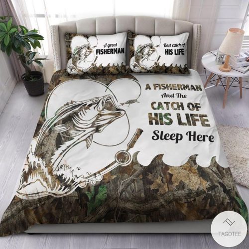 A Fisherman And The Catch Of His Life Live Here Sleep Here Bedding Sets
