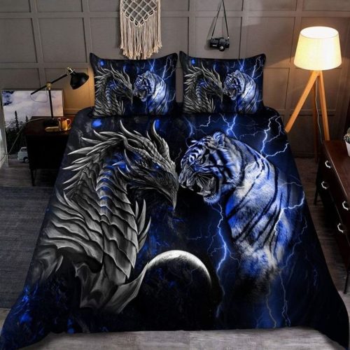 Blue Dragon Tiger Bedding Set