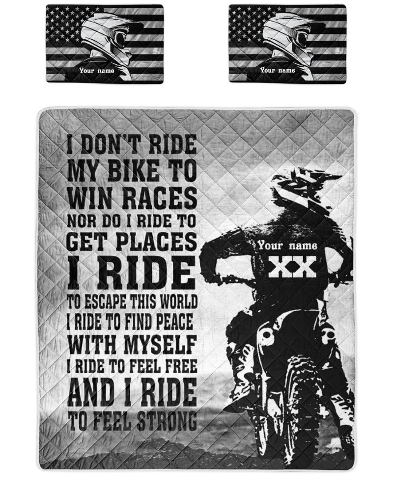 I Dont Ride My Bike To Win Races Quilt Bedding Set