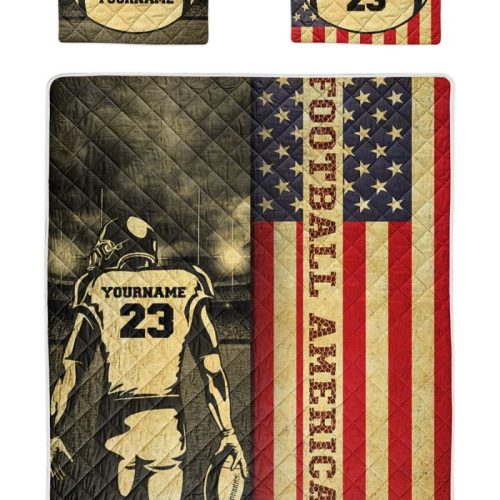 Personalized Football American Quilt Bedding Set
