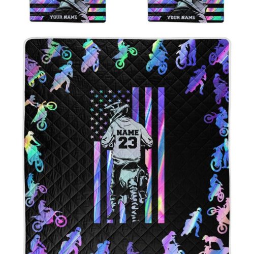 Racing American Holography Quilt Bedding Set