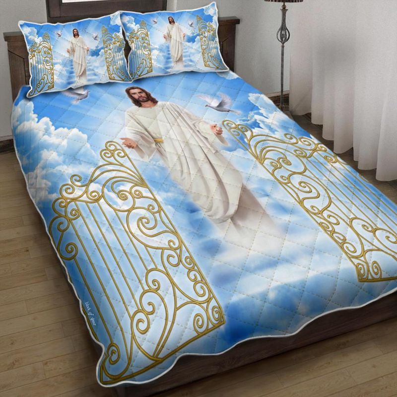 Heaven Gate Jesus Quilt Bedding Set