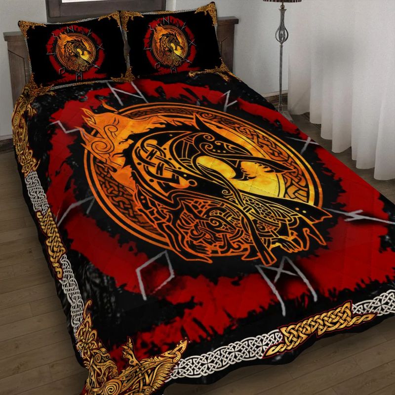 Fenrir Norse Wolf Quilt Bedding Set